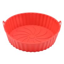 Forma de Silicone Redonda para Air Fryer Ikinci Vermelho 21cm