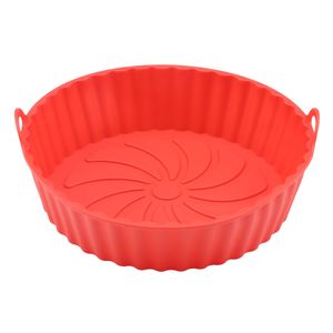 Forma de Silicone Redonda para Air Fryer Ikinci Vermelho 21cm