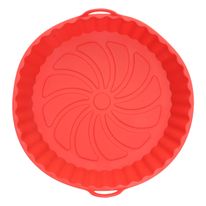 Forma de Silicone Redonda para Air Fryer Ikinci Vermelho 21cm