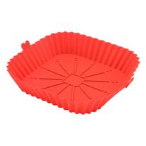 Forma de Silicone Quadrada para Air Fryer Ikinci Vermelho 16cm