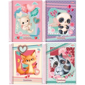 Caderno Espiral Capa Dura Sweet Jandaia 1x1 80 folhas (Produto Sortido)