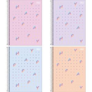 Caderno Espiral Capa Dura Tilibra Happy 16x1 256 folhas (Produto Sortido)