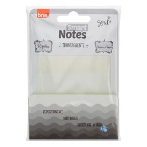 Bloco Adesivo Smart Notes Transparente Brw 76mm x 76mm 20 folhas