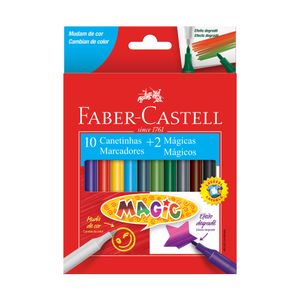 Canetinha Hidrocor Magic Faber Castell 10 Cores + 2 Mágicas