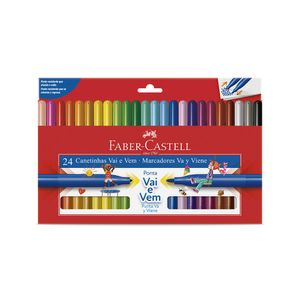 Canetinha Hidrografica Vai e Vem Faber Castell 24 cores