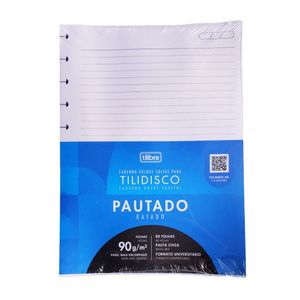 Folha Branca Pautada para Tilidisco Universitário Tilibra 80 folhas