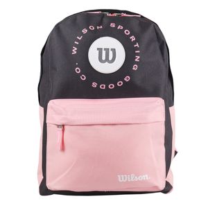 Mochila em Poliéster Cinza e Rosa Wilson