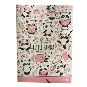 Pasta Escolar com Elástico Dello Little Panda Rosa