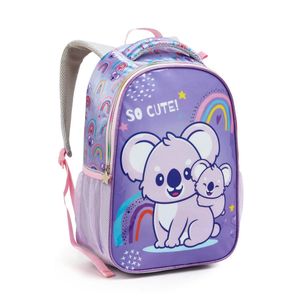 Kit Escolar Infantil Seanite Coala Lilás 5 peças