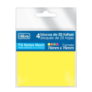 Bloco de Notas Tili Notes Neon Tilibra 76mm x 76mm