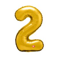 Balão Metalizado N º 2 Dourado 40cm São Roque