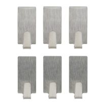 Gancho Adesivo Quadrado em Inox Newpro 6 peças