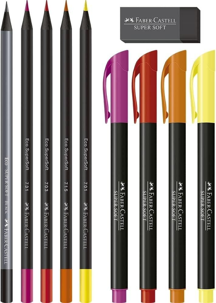 Kit-de-Canetas-e-Lapis-Supersoft-Cores-Quentes-Faber-Castell-10-pecas-145741