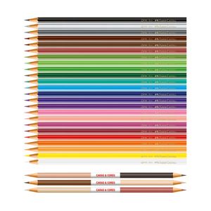 Kit Lápis de Cor com 24 cores + 6 tons de pele 27 peças Faber Castell