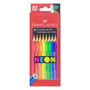 Lápis de Cor Neon Faber Castell 10 cores