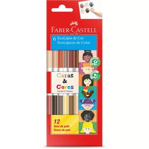 Lápis de Cor Tons de Pele com 6 lápis e 12 Cores Faber Castell