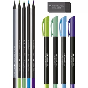 Kit de Canetas e Lápis Supersoft Cores Frias Faber Castell 10 peças