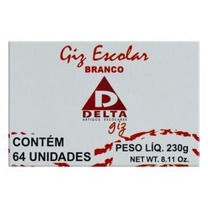 Giz Escolar Branco Delta com 64 unidades