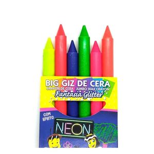 Giz de Cera Big Fantasia Glitter Acrilex com 6 unidades