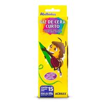 Giz de Cera com 15 cores Acrilex Curto