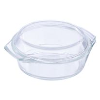 Assadeira de Vidro Redonda com Tampa Ikinci 700ml