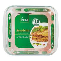 Assadeira de Vidro Quadrada Ikinci 1,8l