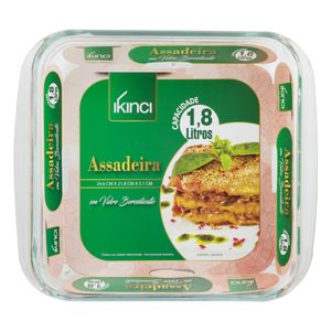 Assadeira de Vidro Quadrada Ikinci 1,8l