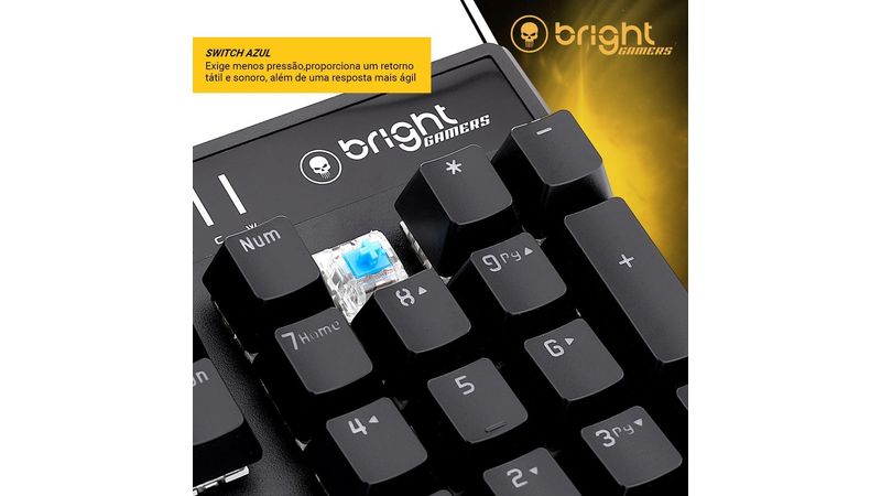Teclado Mecânico Gamer Tank com Fio Bright - Milium tem de tudo