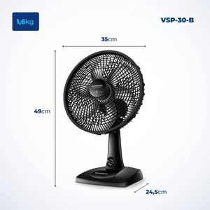 Ventilador de Mesa 30cm Mondial Preto 127V