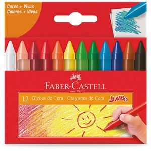 Giz de Cera Jumbo Faber Castell 12 cores