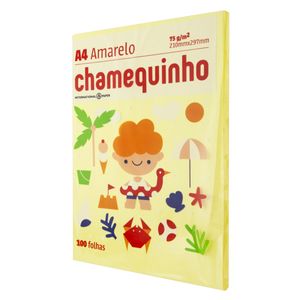 Papel A4 Amarelo Chamex 100 Folhas