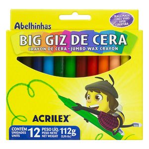 Giz de Cera Abelhinhas Acrilex com 12 unidades