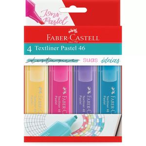 Kit Marca Texto Pastel Faber Castell com 4 unidades