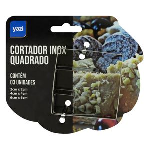 Conjunto de Cortadores Quadrado Tuut em Inox 3 peças