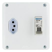 Caixa de Proteção com Tomada 20A e Disjuntor 16A Mec-Tronic