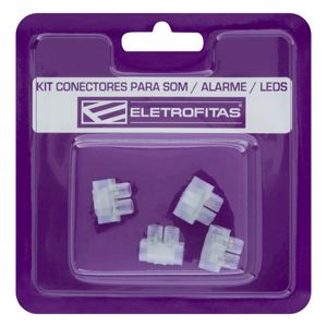 Conector para Som Alarmes e Leds 1 Saída 6mm Eletrofitas 4 Peças