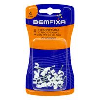 Fixa Fio Branco com Prego de Aço Bemfixa 4mm 20 Unidades