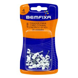 Fixa Fio Branco com Prego de Aço Bemfixa 4mm 20 Unidades