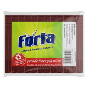 Prendedor de Roupa  Plástico Vermelho Forta 12 unidades