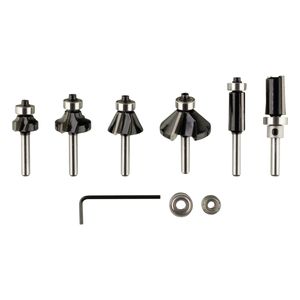 Conjunto de Fresas de Aparo e Contorno com Haste Bosch 6mm 6 peças