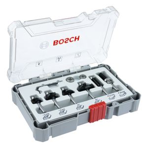 Conjunto de Fresas de Aparo e Contorno com Haste Bosch 6mm 6 peças