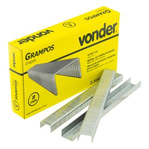 Grampo de Aço Carbono Galvanizado para Grampeador Hymair 8mm com 2500 unidades