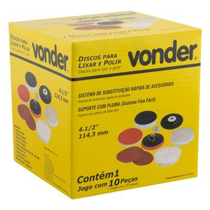 Jogo de Discos para Lixar e Polir Vonder 4 1/2" 10 unidades