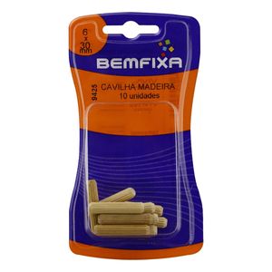 Cavilha de Madeira Bemfixa 6mm com 10 unidade