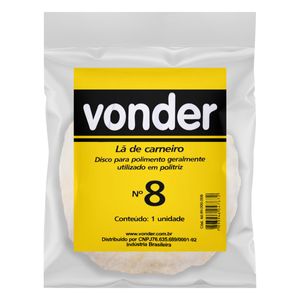 Boina de Lã de Carneiro para Polimento Vonder 8"