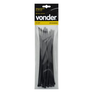 Abraçadeira de Nylon Preta Vonder 200mm x 3,6mm 20 unidades