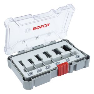 Conjunto de Fresas de Aparo e Contorno Reta com Haste Bosch 6mm 6 peças