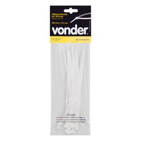 Abraçadeira de Nylon Branca Vonder 200mm x 3,6mm 20 unidades