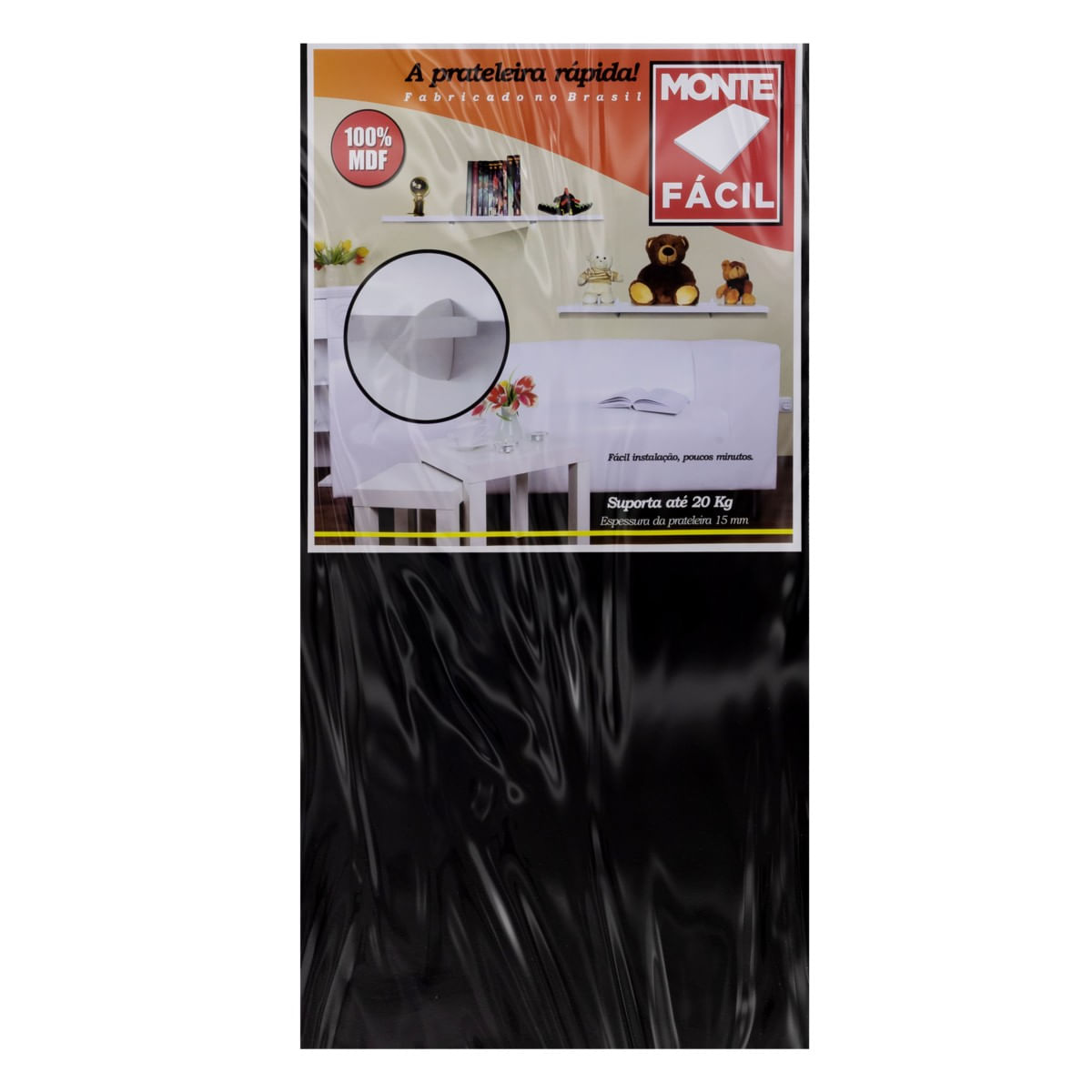 PrateleiraPretacomSuporteM&R20cmx60cmx15cm-67877