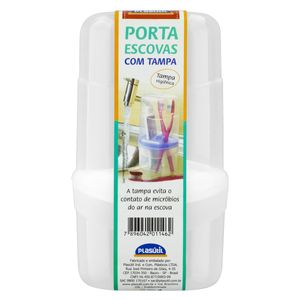 Porta Escova Dental com Tampa Plasútil